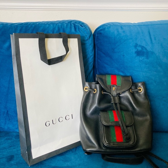 RARE GUCCI LEATHER SHERRYLINE BACKPACK - Picture 10 of 16